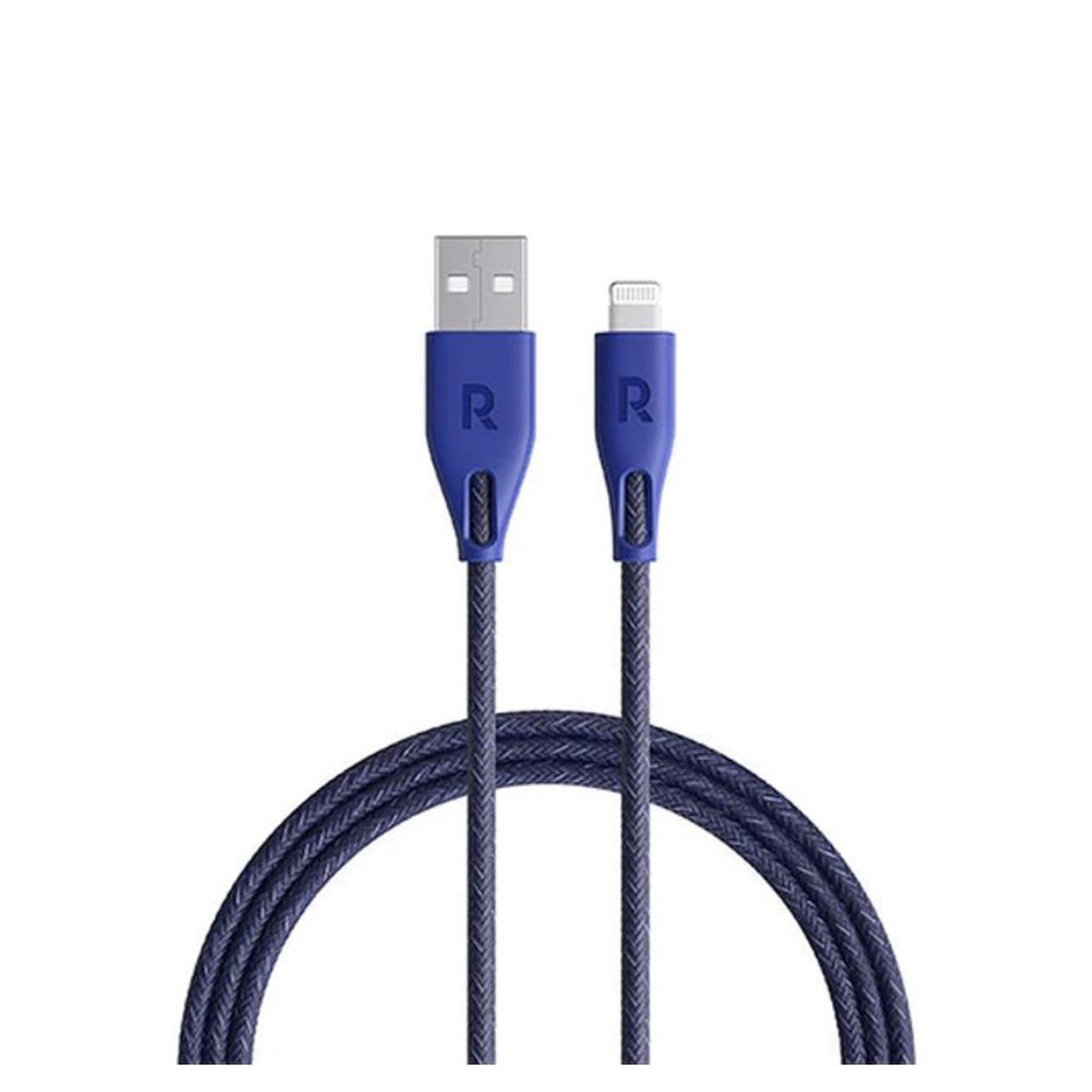 RAVPower 1.2m Nylon USB A to Lighting Cable (RP-CB1026) | Blue