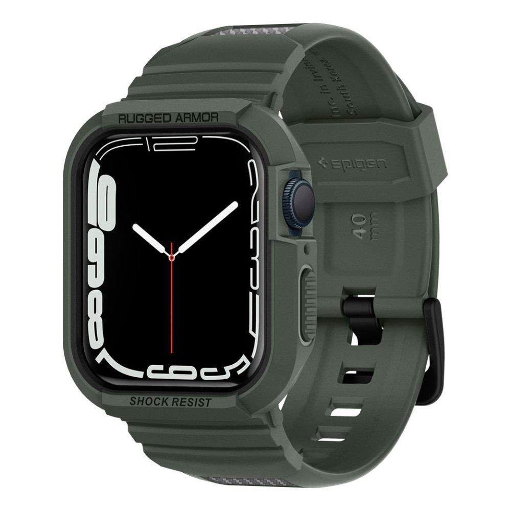Buy Spigen 40mm rugged case for apple watch 6 / se / 5 / 4 - military green in Kuwait