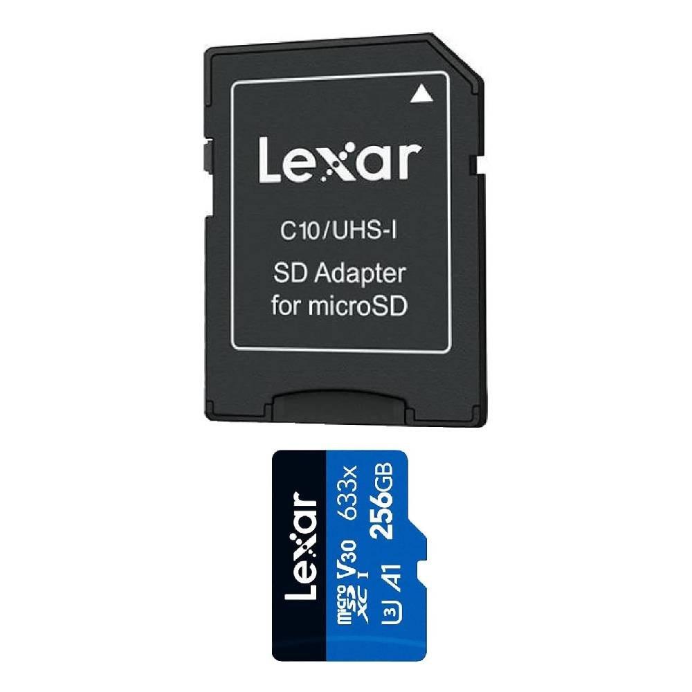 بطاقة  ذاكرة عالية الأداء برو 633 اكس  مايكرو اس اس دي اتش سي / مايكرواس دي اكس سي يو اتش اس -اي-  من ليكسر، بسعة 256 جيجابايت - LSDMI256BB633A