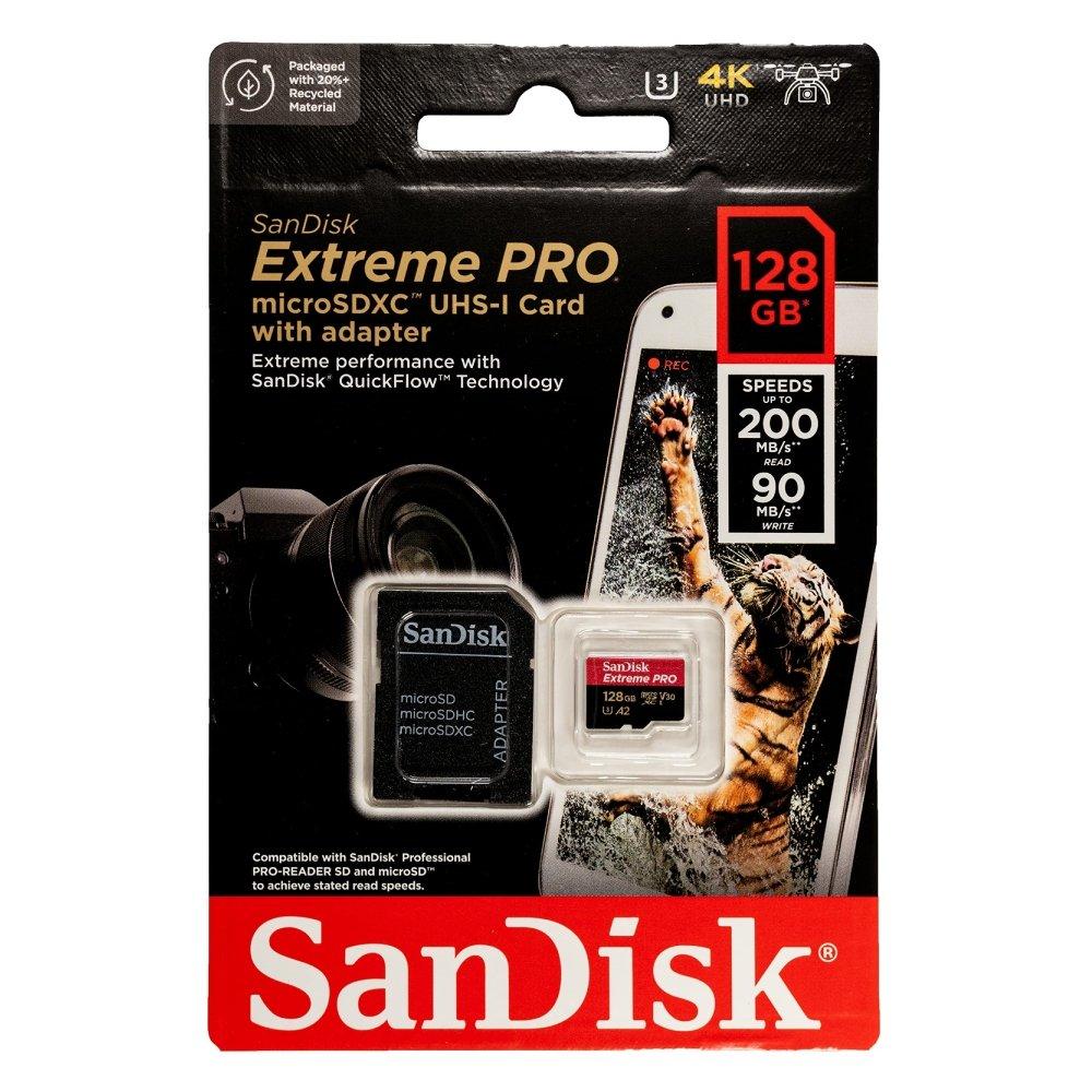 SanDisk 128GB Extreme PRO® microSD™ UHS-I Card with Adapter