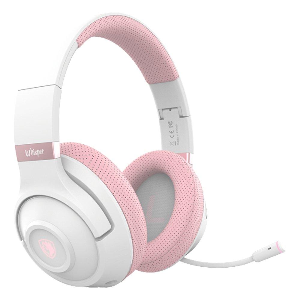 Sades Whisper Wireless Bluetooth Gaming Headset - SA-205- Pink