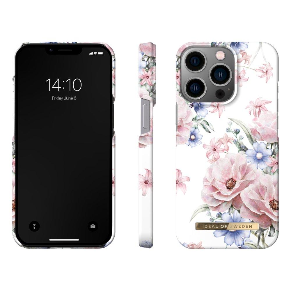 Coque Silicone Avec Dragonne Poignet Pour IPhone 14 Pro Max - Motif Fleurs 3D Blanches - Protection Anti-choc