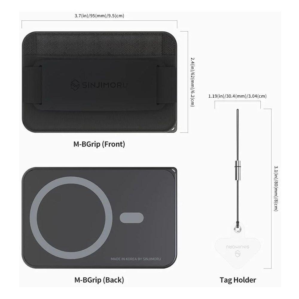 محفظة سينجيمورو المغناطيسية وحامل قبضة الهاتف لماجسيف | اسود