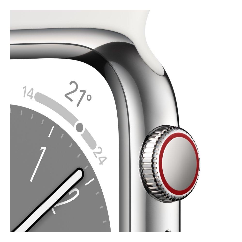 Pre Order Apple Watch S8 Cellular 45mm - White Sport Band