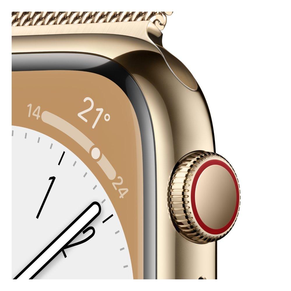 Apple Watch Series 8 GPS + Cellular 41mm Gold Stainless Steel Case with ...