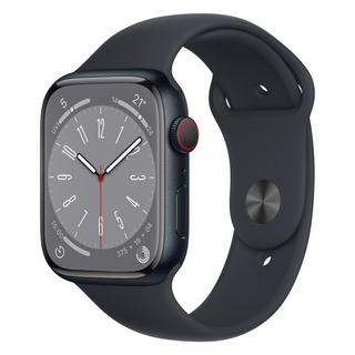 Buy Apple watch series 8 gps + cellular 45mm midnight aluminium case with midnight sport ba... in Saudi Arabia