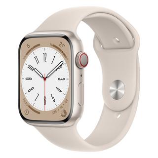 Buy Apple watch series 8 gps + cellular 45mm starlight aluminium case with starlight sport ... in Saudi Arabia