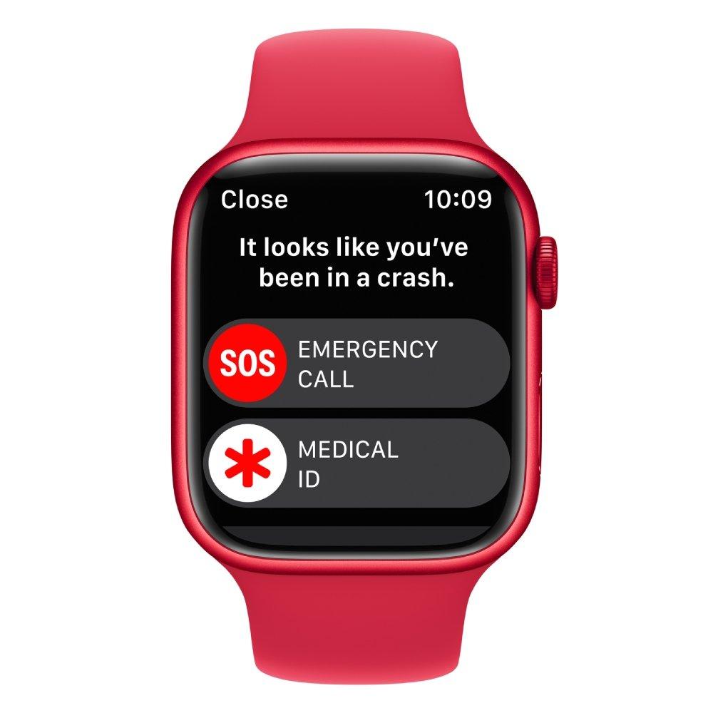 Apple Watch Series 8 GPS + Cellular, 45mm, Aluminium Body, Silicon Strap Red Price in Kuwait