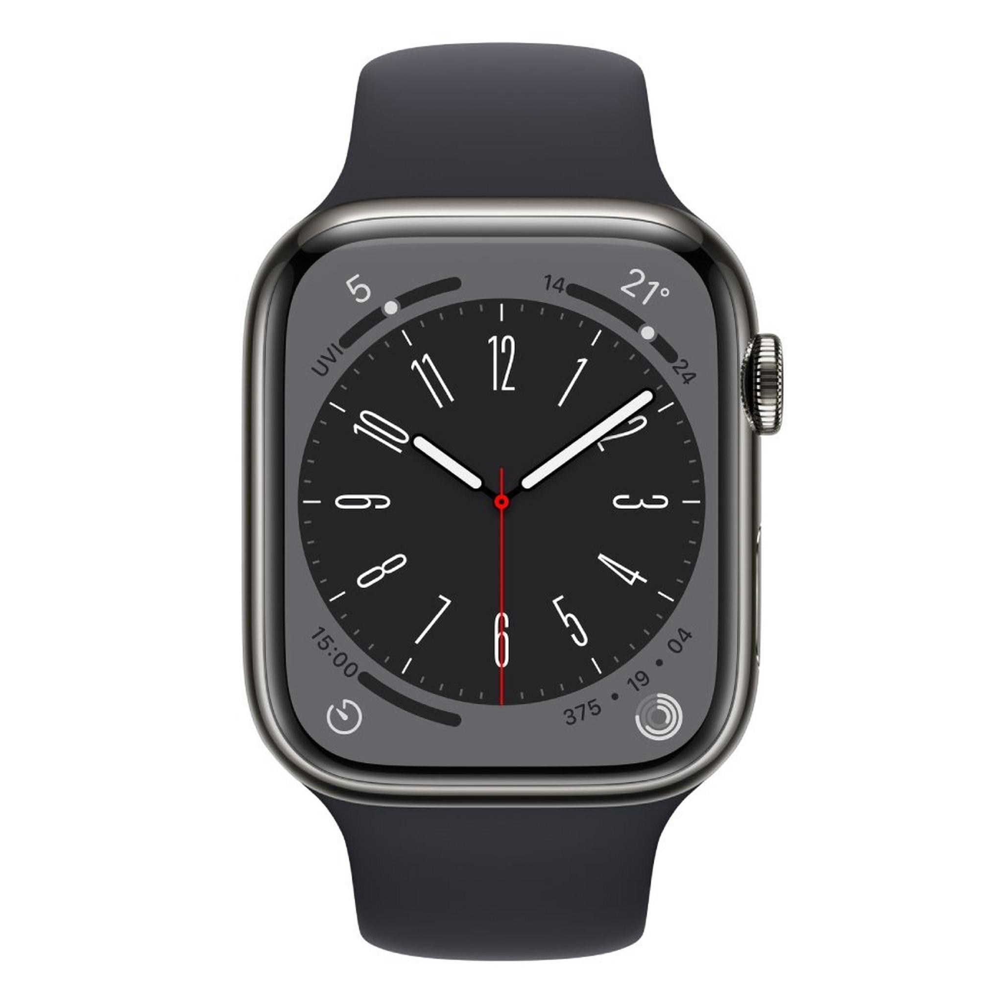 Apple Watch Series 8 Gps Cellular 45mm Graphite Stainless Steel Case With Midnight Sport Band