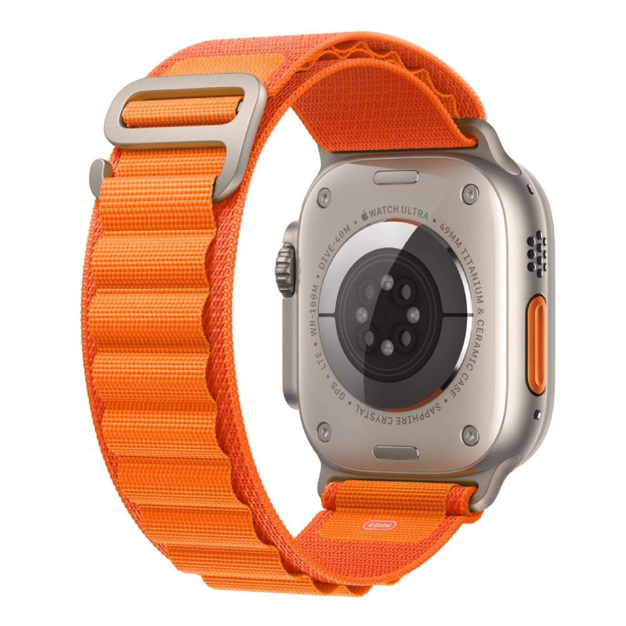Apple Watch Ultra GPS + Cellular, 49mm Titanium Case with Orange Alpine Loop - Large