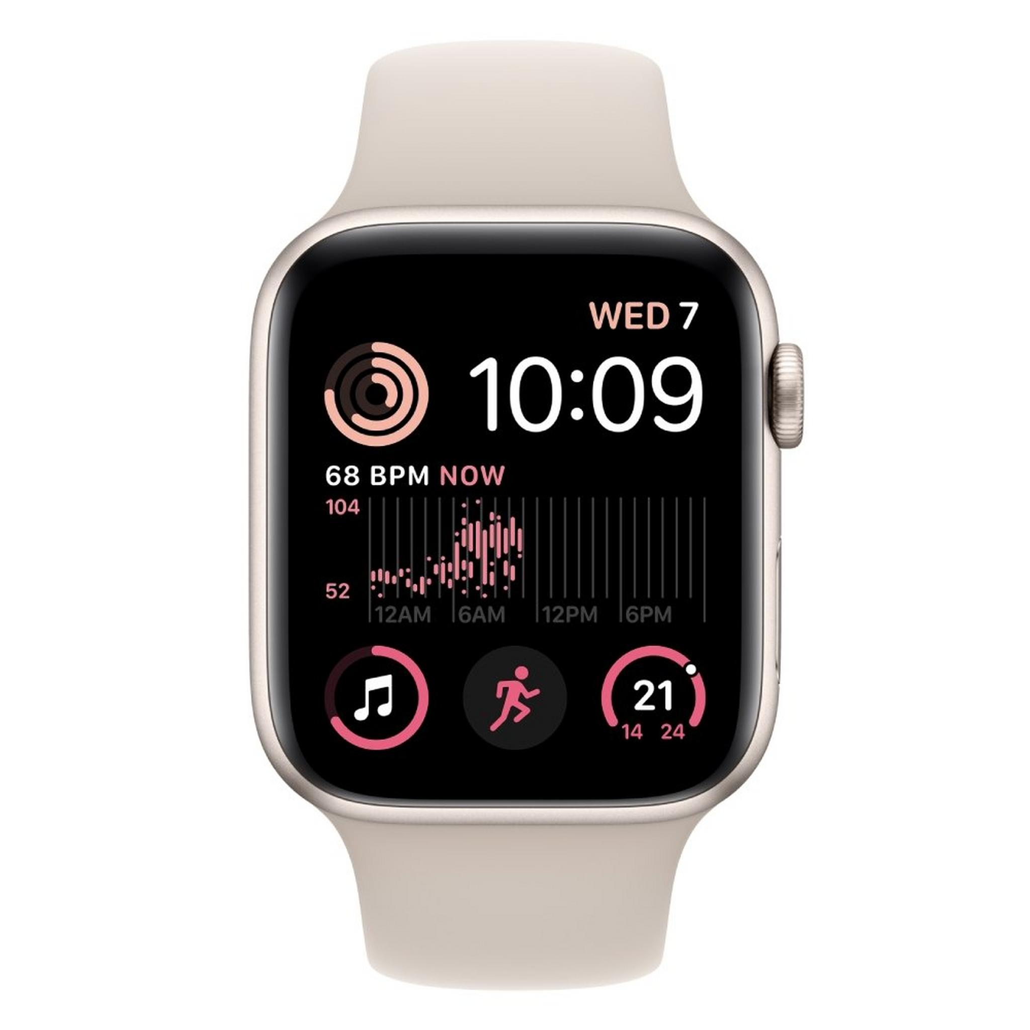 Apple Watch SE GPS 40mm Starlight Aluminium Case with Starlight Sport Band - Regular