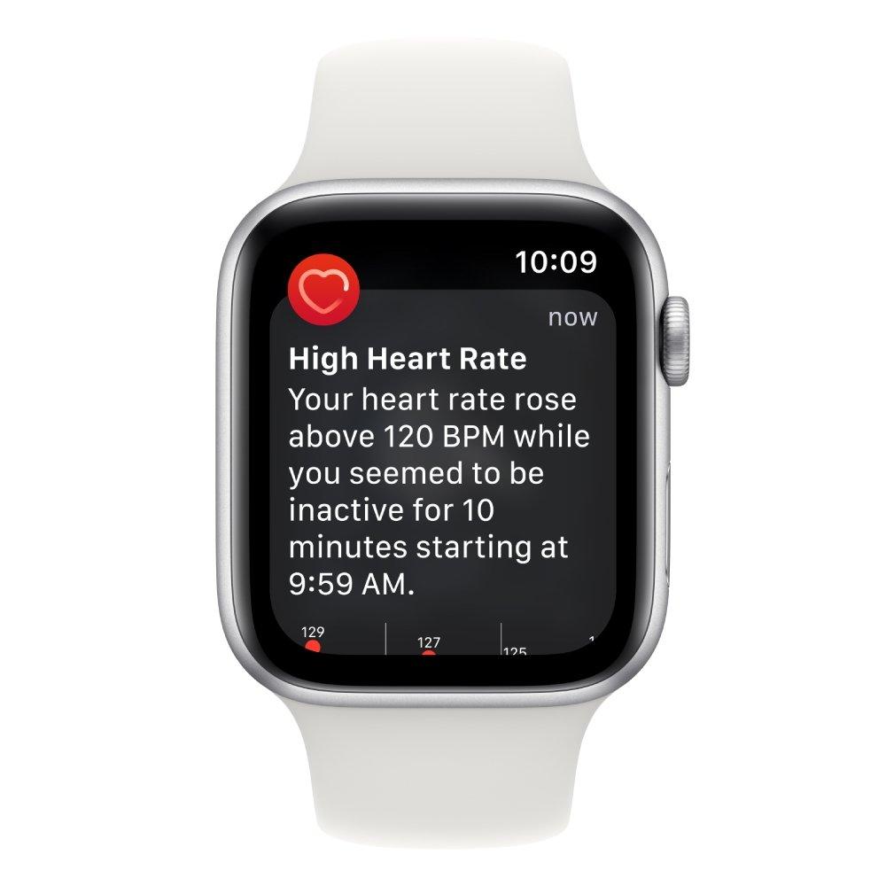 Apple Watch SE GPS + Cellular 40mm Silver Aluminium Case with White Sport Band - Regular