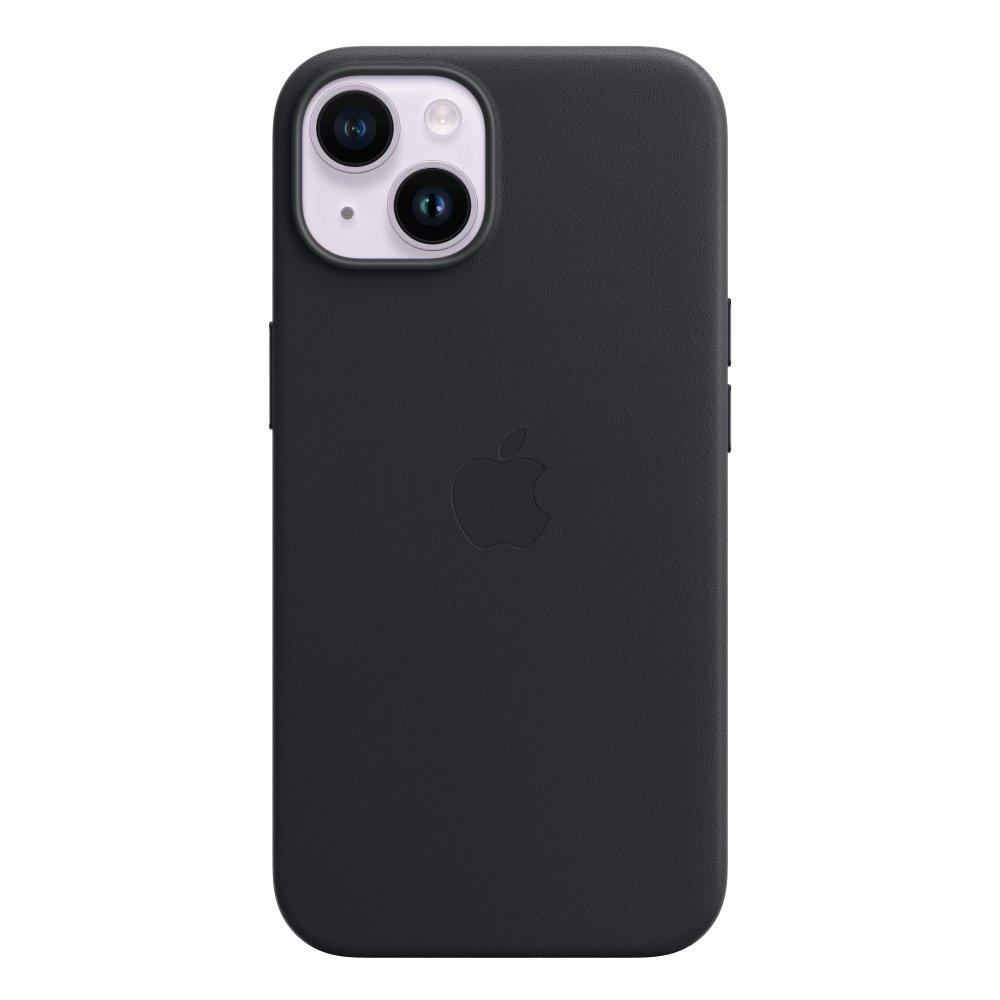 Buy Apple iphone 14  leather case w/magsafe - midnight in Saudi Arabia