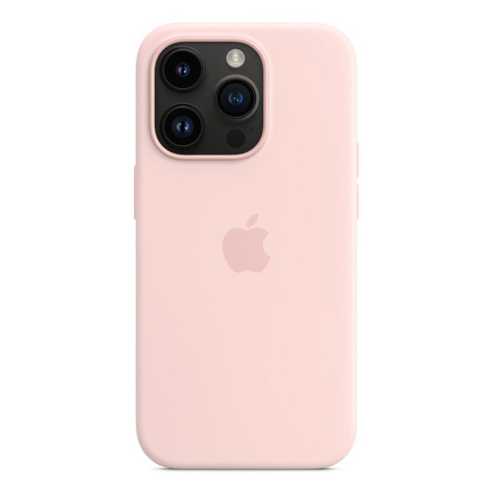 Buy Apple iphone 14 pro  silicone case w/magsafe - chalk pink in Saudi Arabia