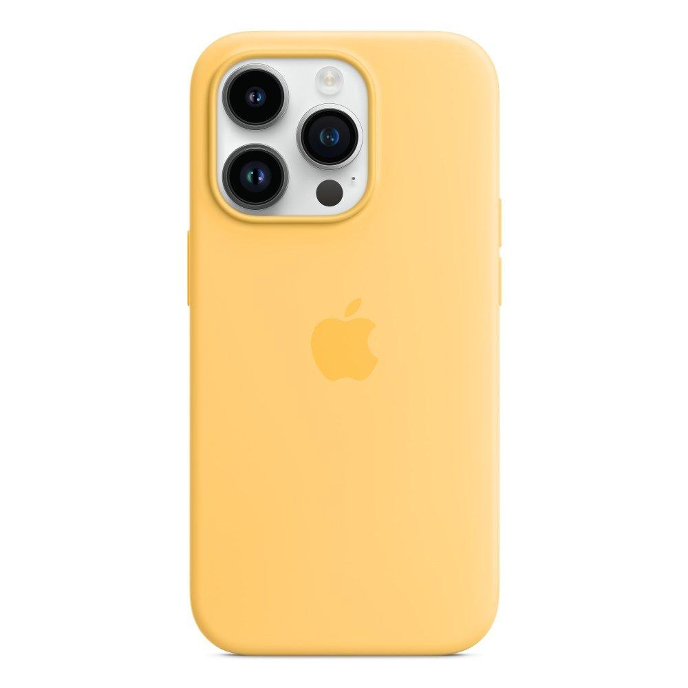 Buy Apple iphone 14 pro silicone case w/magsafe - sunglow in Kuwait