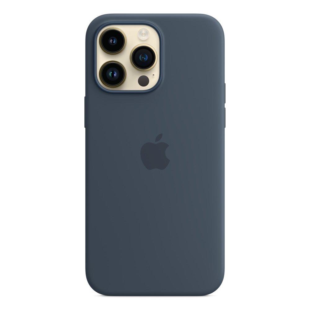 Buy Apple iphone 14 pro max silicone case w/magsafe - storm blue in Saudi Arabia