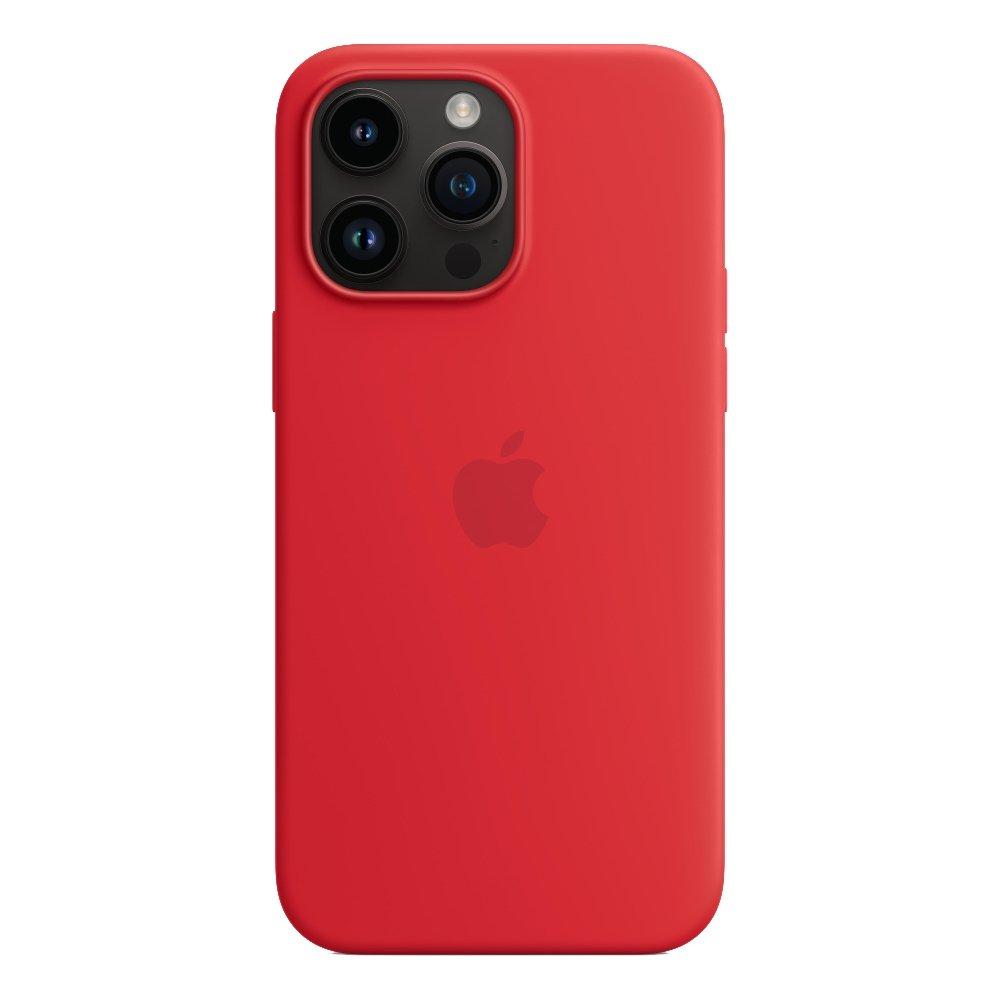 Buy Apple iphone 14 pro max silicone case w/magsafe - red in Kuwait