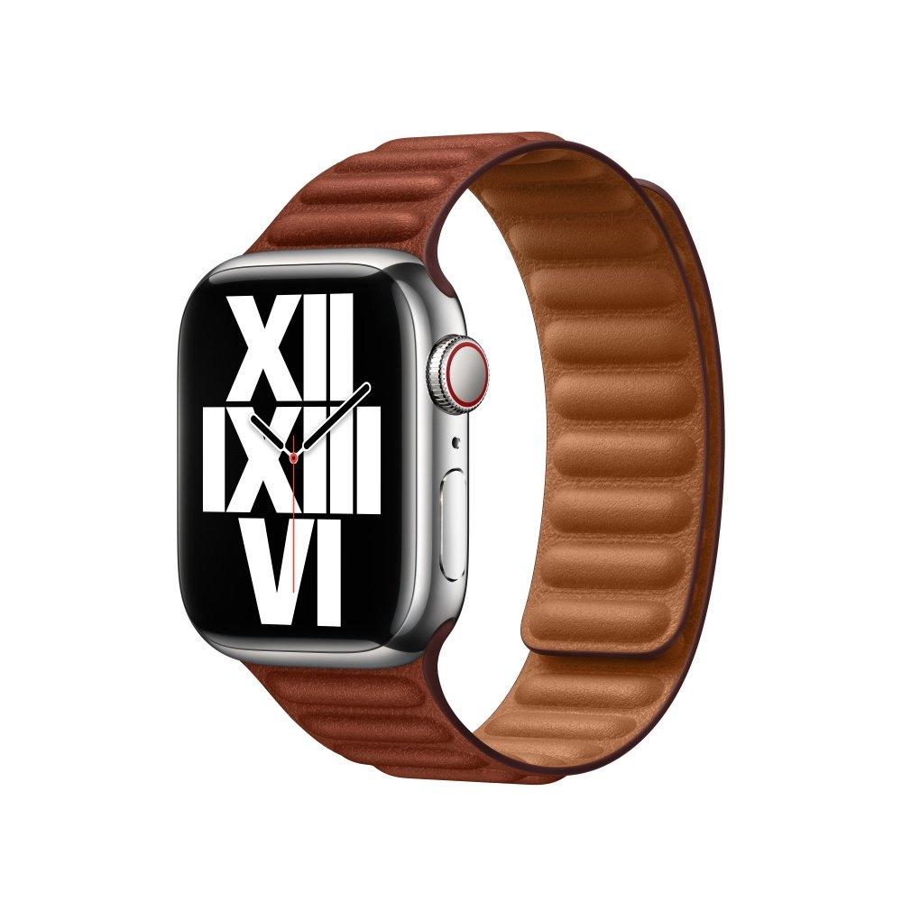 Apple 45mm Umber Leather Link - M/L