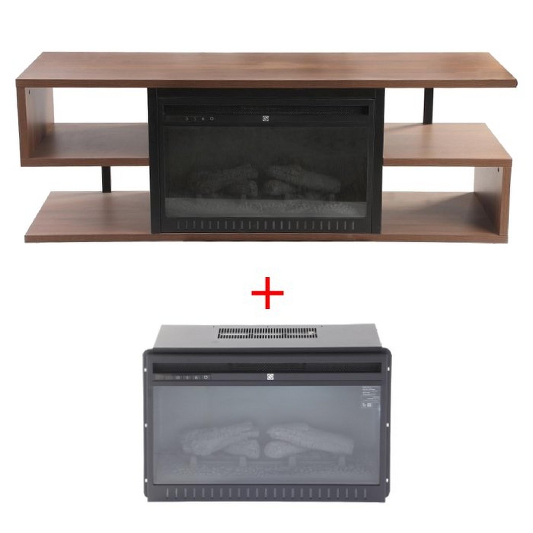 Wansa Upto 55-inch TV Stand with Fireplace Insert (A510-8) + Fireplace insert for TV Stand (SF122-26A)