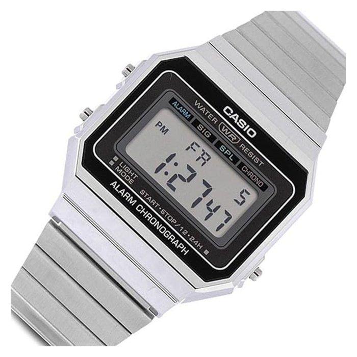 Casio GLU Unisex Watch, Digital, 37mm, A700W-1ADF – Silver