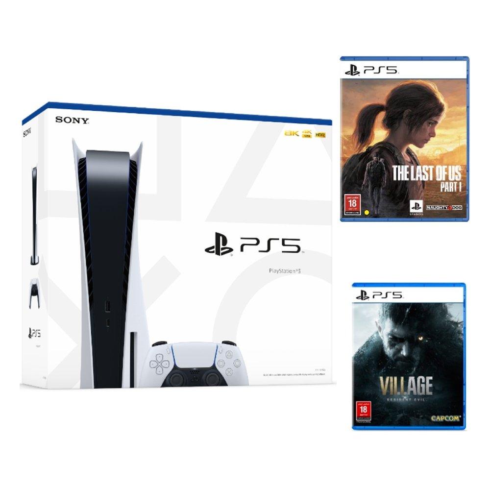 Sony PlayStation 5 Console + The Last of Us Part I + Resident Evil: Village