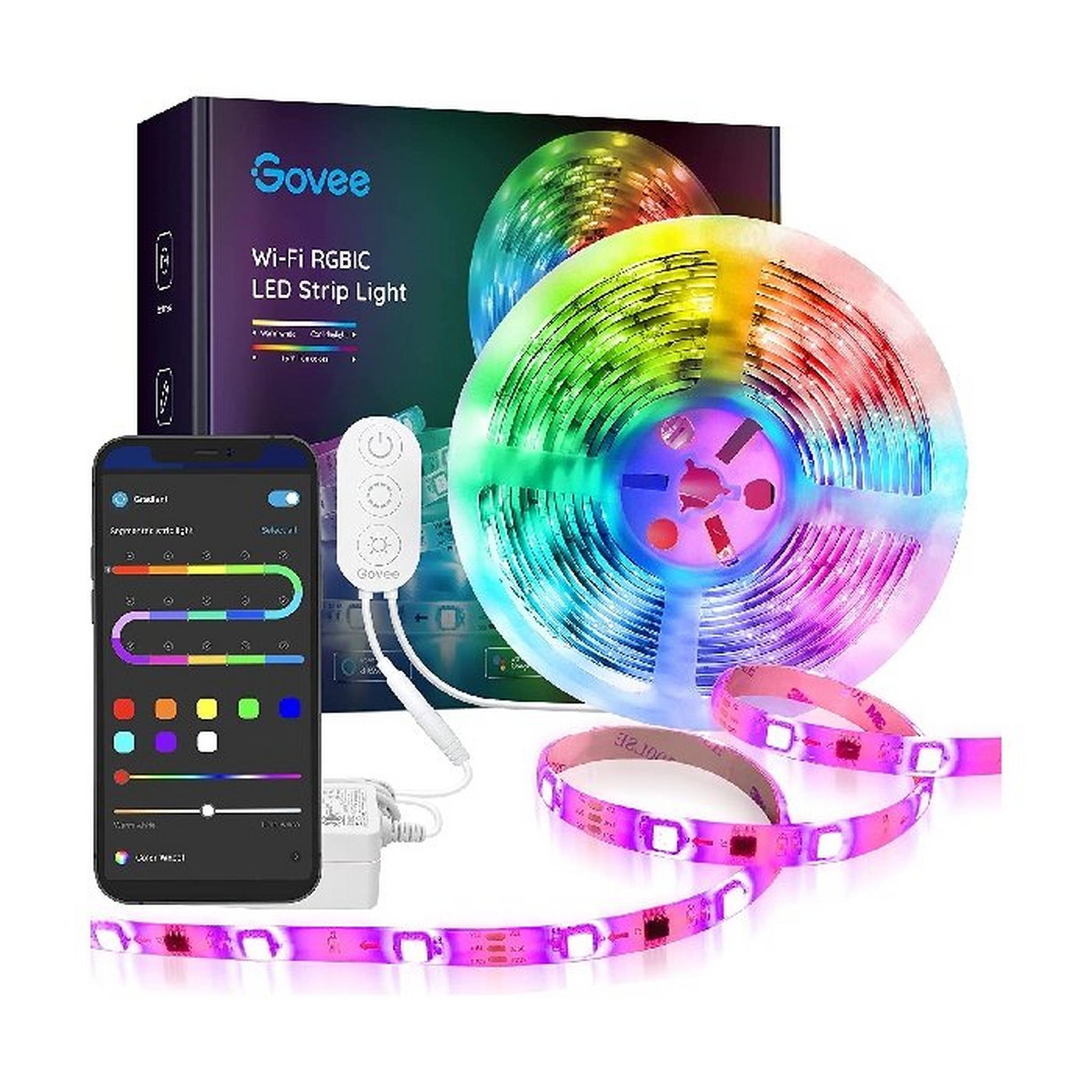 Govee RGBIC Wi-Fi + Bluetooth LED Strip Lights, (5M), H6143 - Multicolor