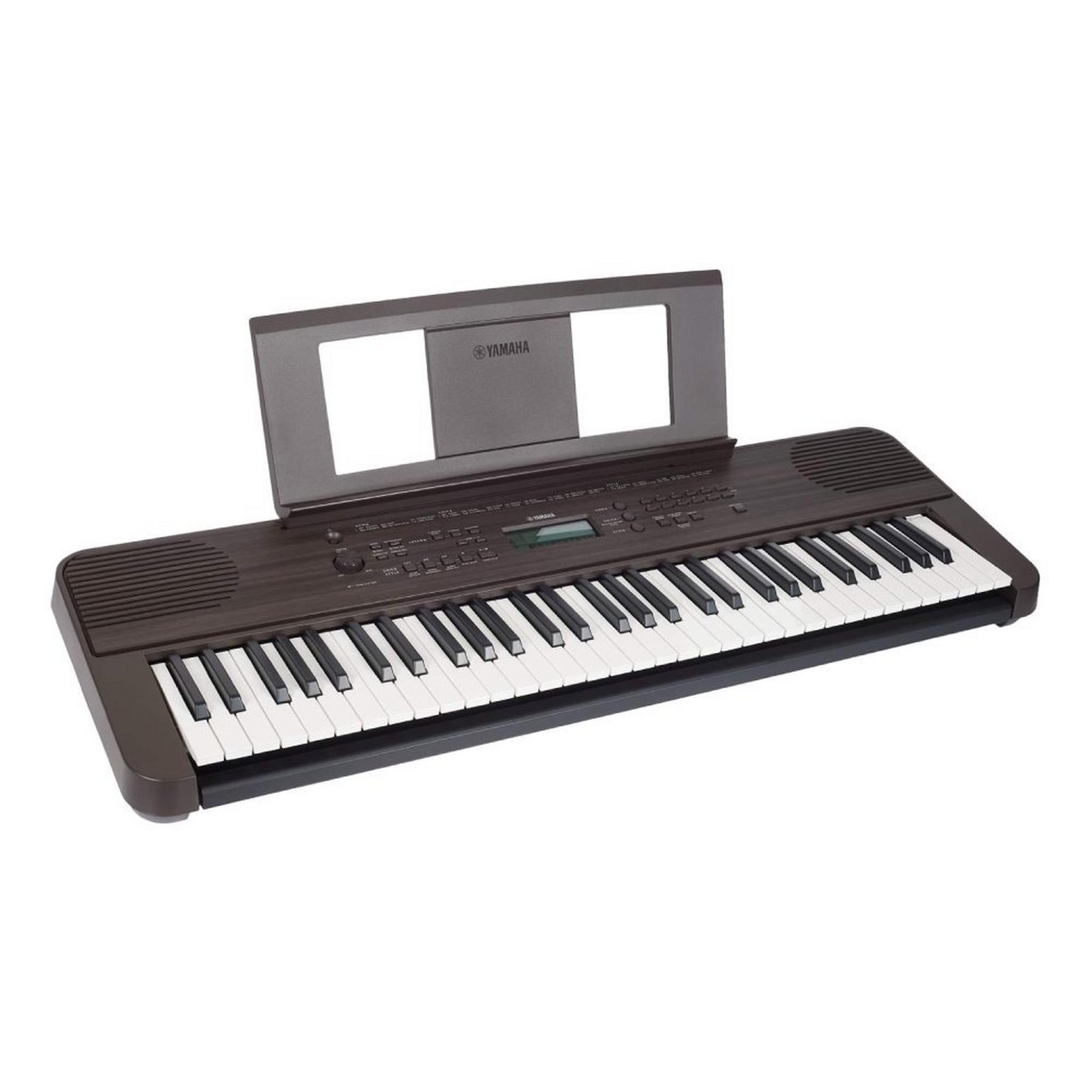 لوحة مفاتيح موسيقية ياماها - 61 مفتاح (PSR-E360DW) من خشب الجوز الداكن