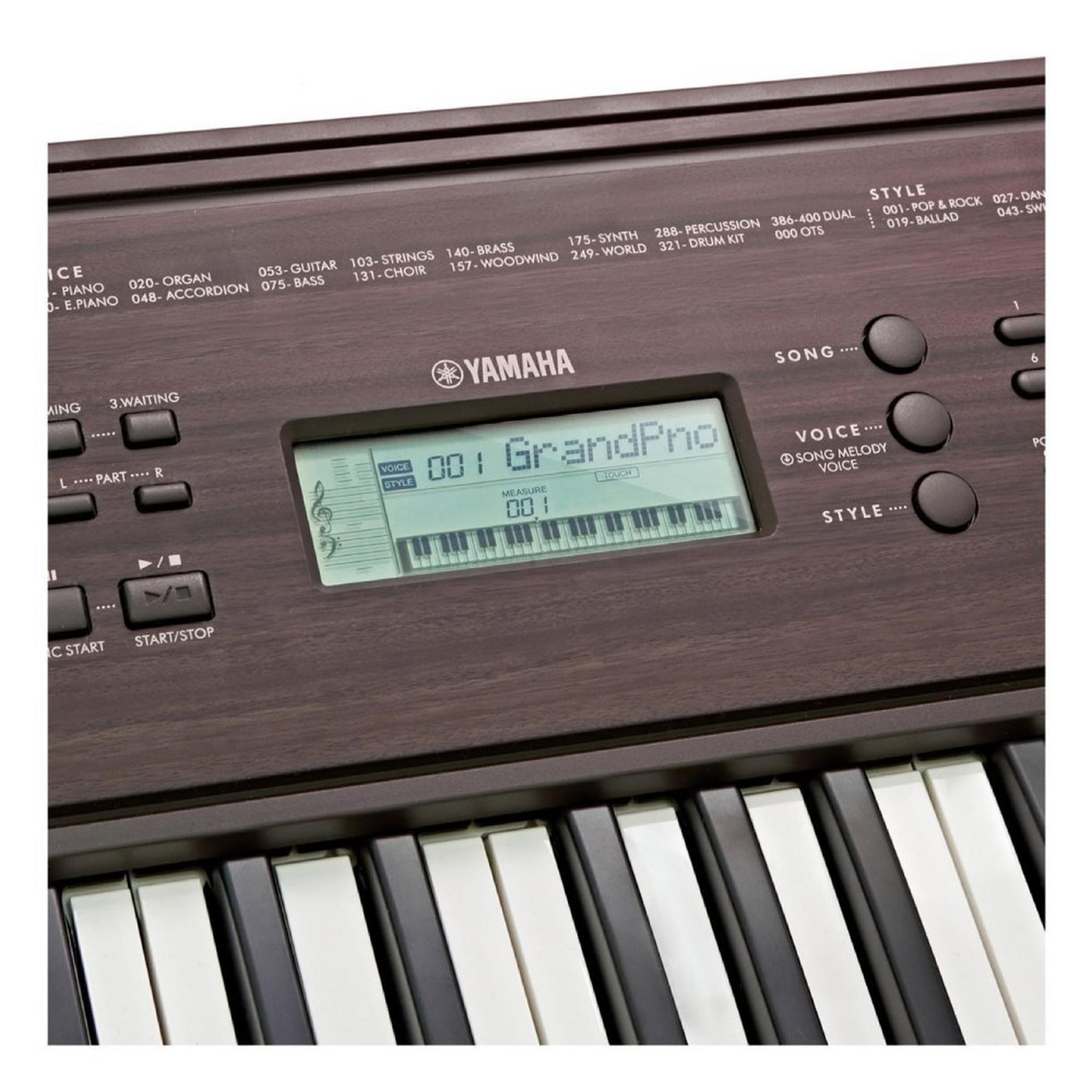 Yamaha Portable Keyboard 61 Keys (PSR-E360DW) Dark Walnut