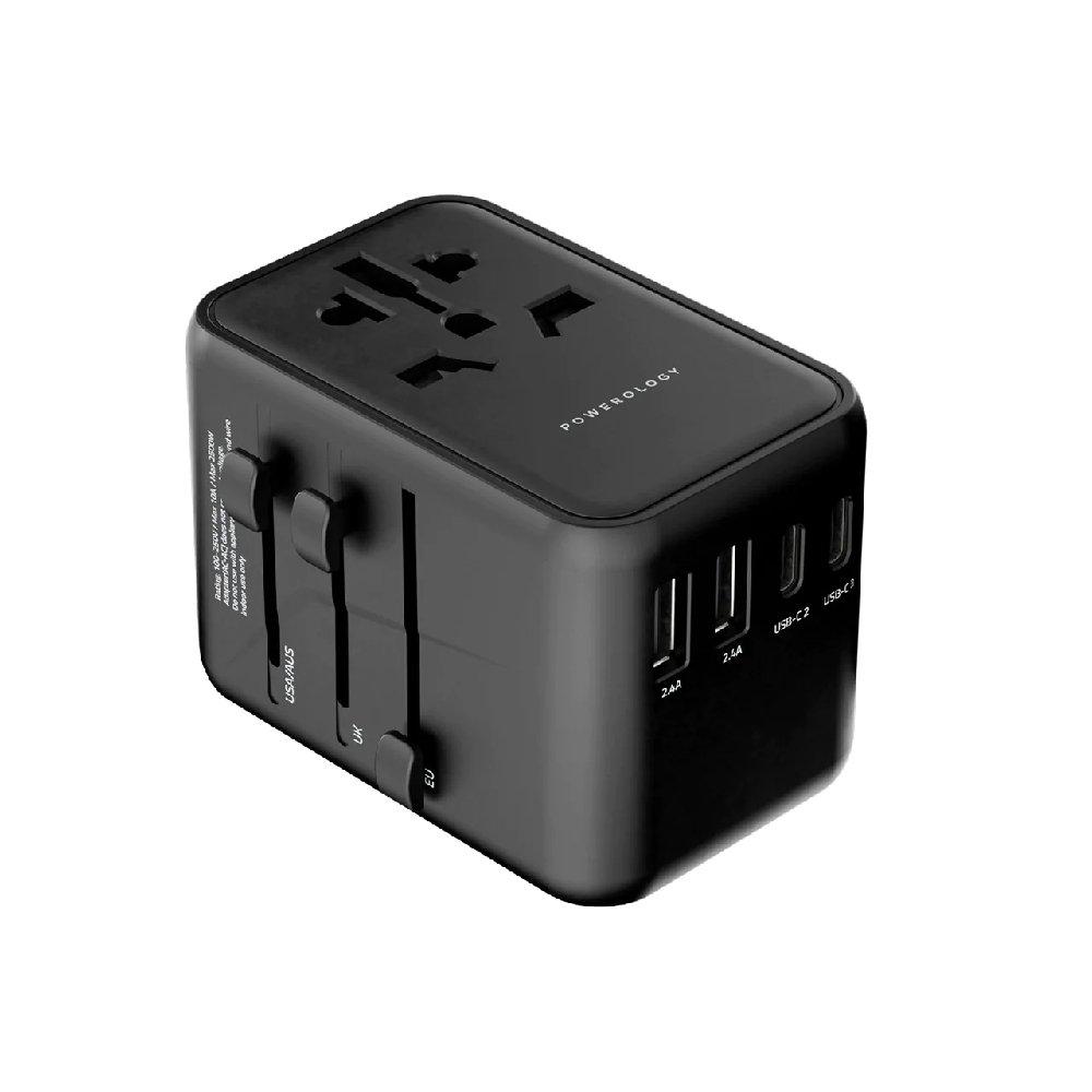 Powerology universal multi-port travel adapter with 3 type-c price in ...