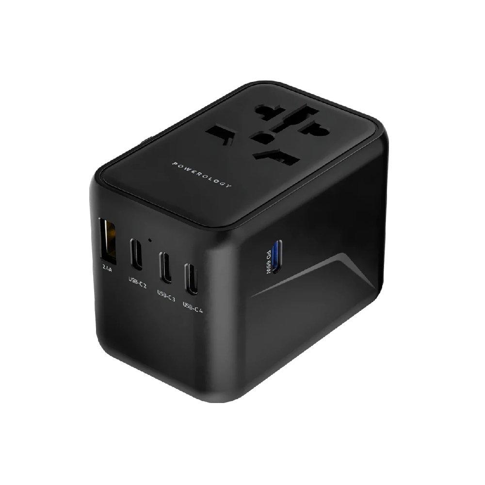Powerology Universal MultiPort Travel Adapter with 4 TypeC in Kuwait