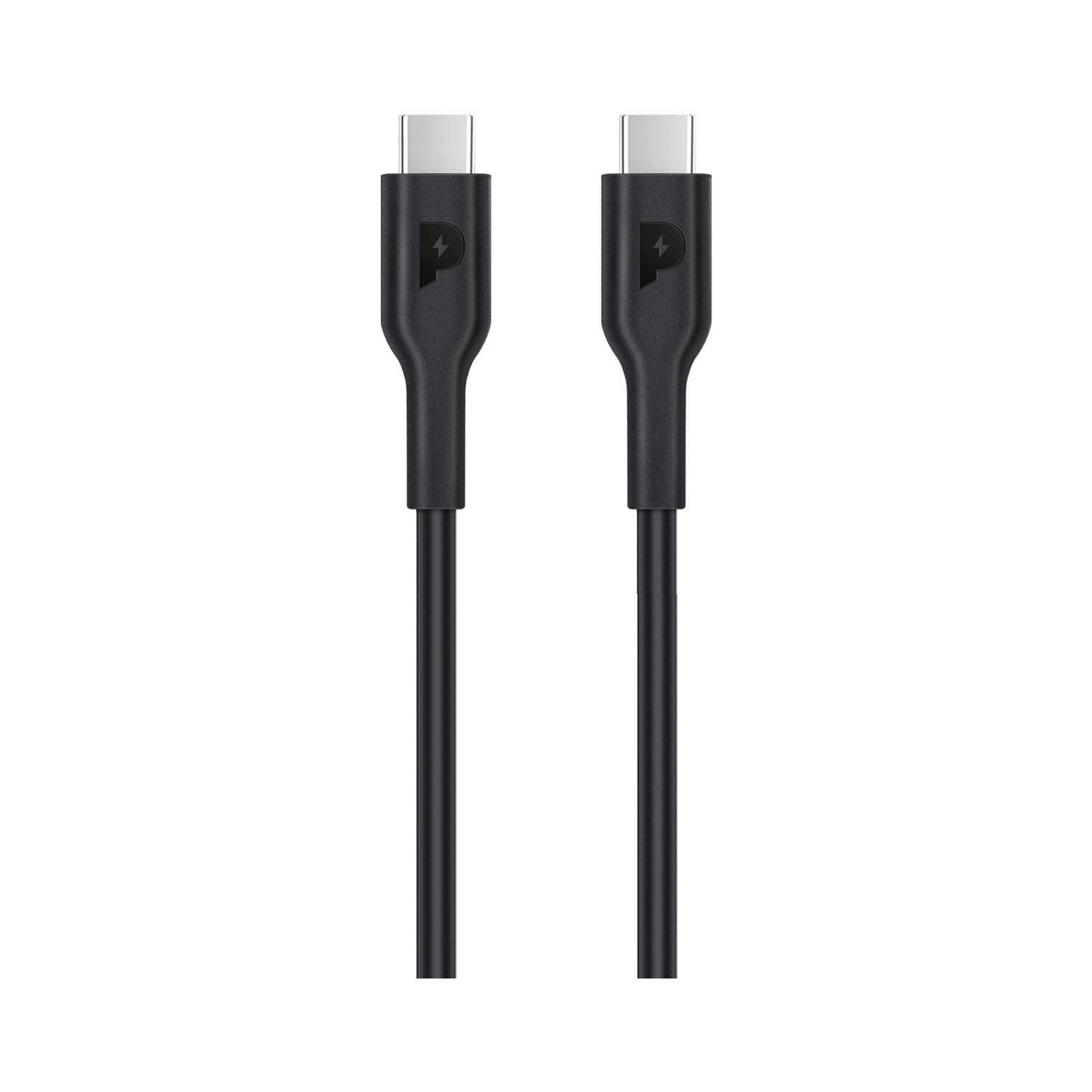 Powerology PVC USB-C to USB-C 100W 2m Cable - Black