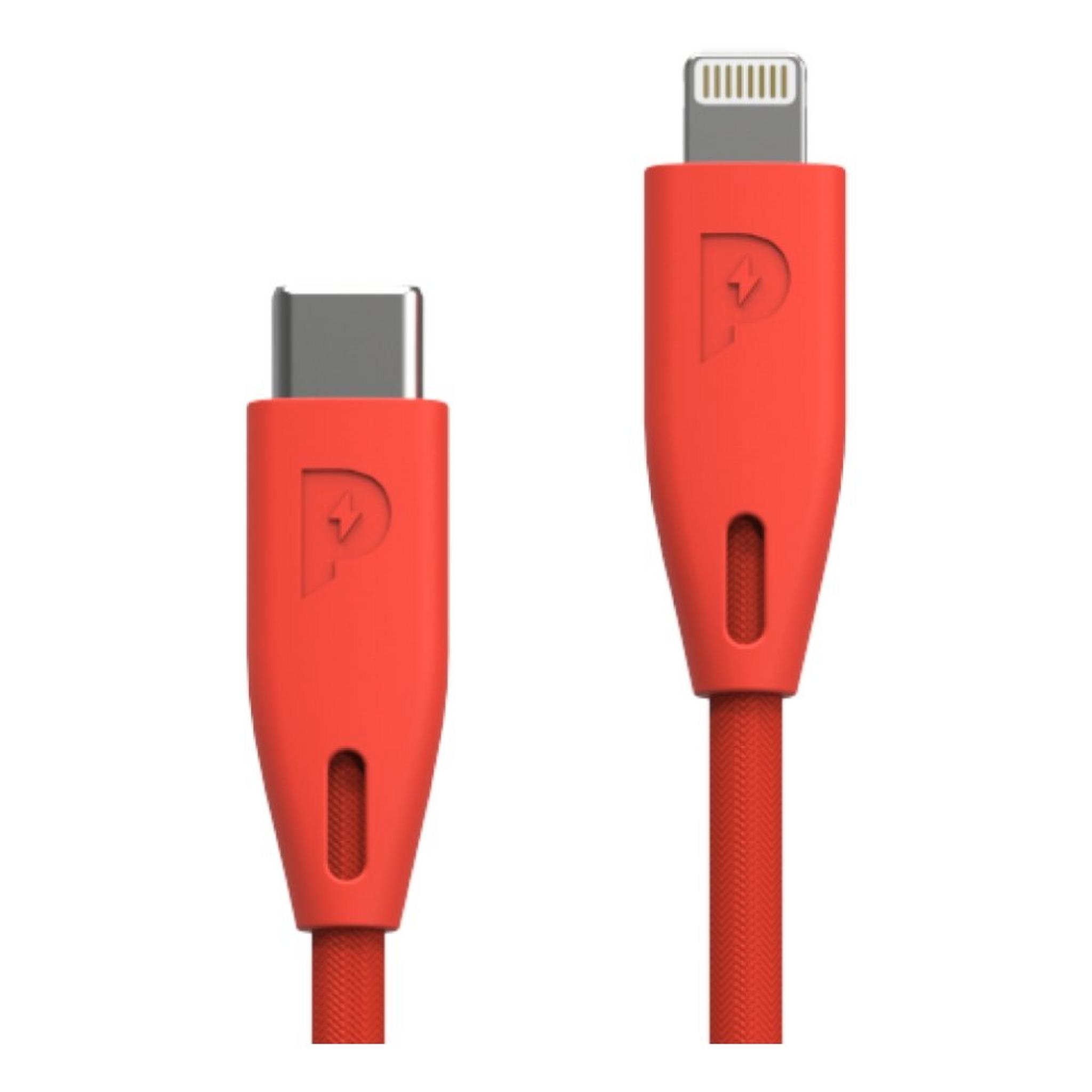 Powerology PVC USB-C to Lightning 1.2m Cable - Red