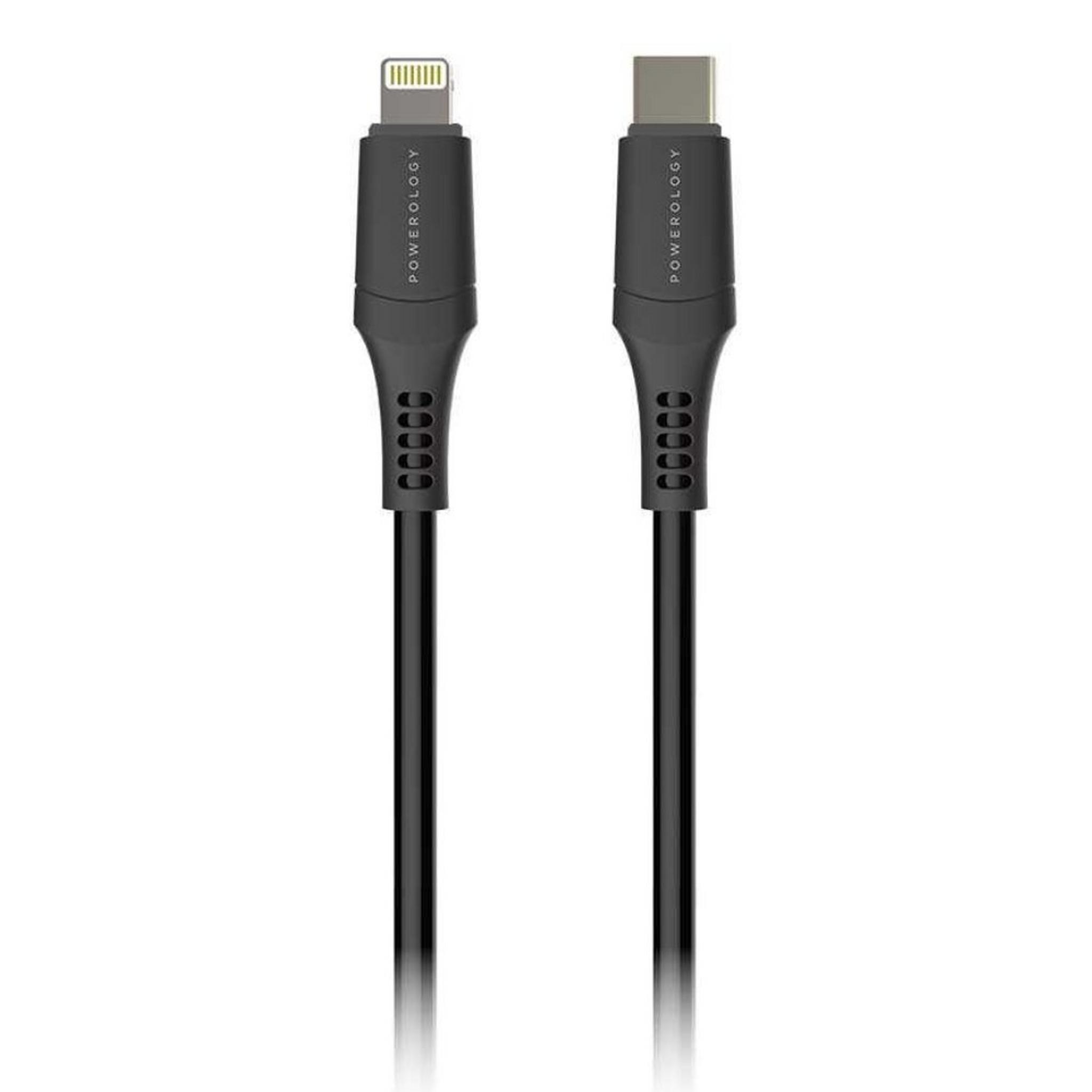 Powerology PVC USB-C to Lightning 1.2m Cable - Black