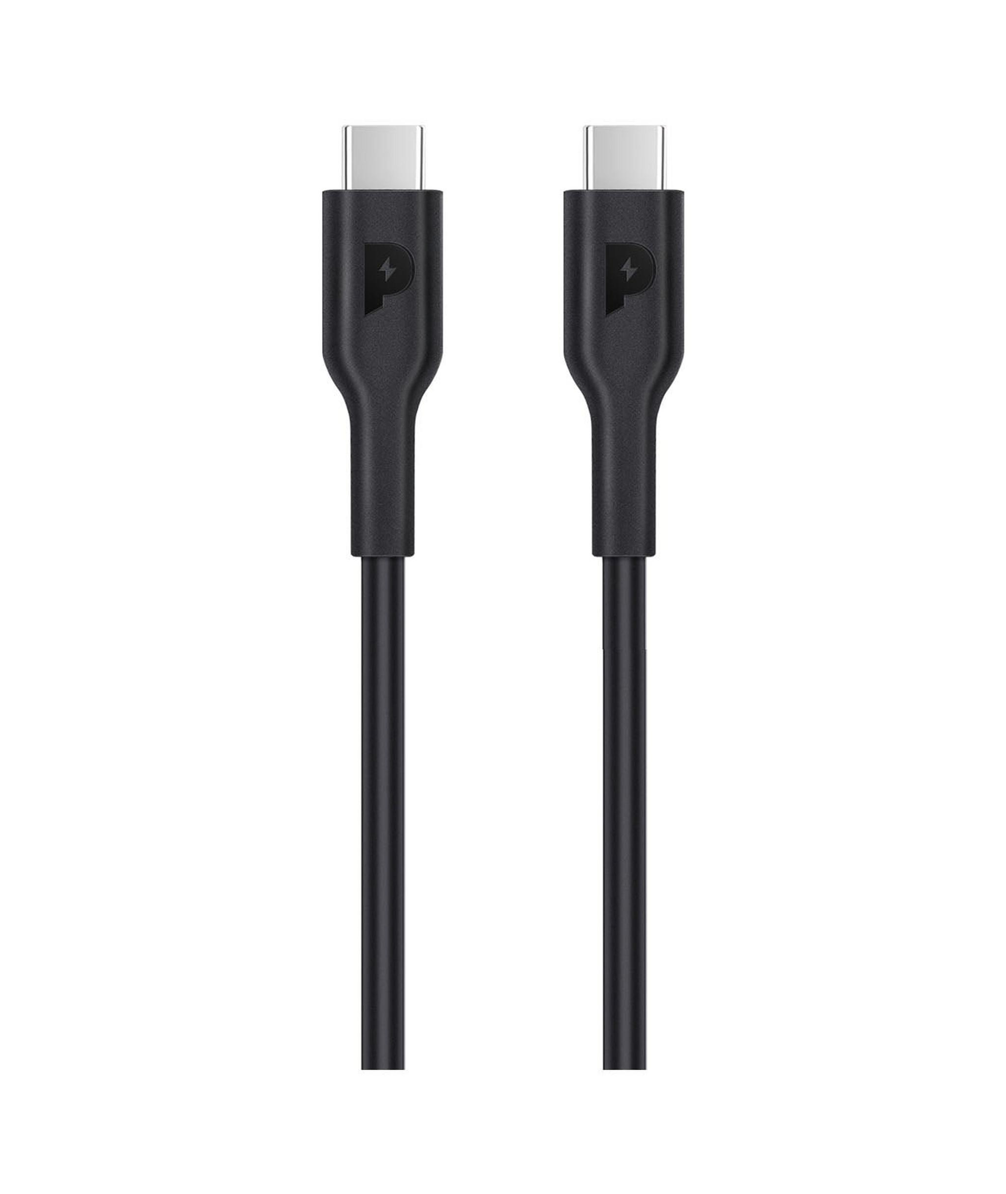 Powerology PVC USB-C to USB-C 100W 1.2m Cable - Black