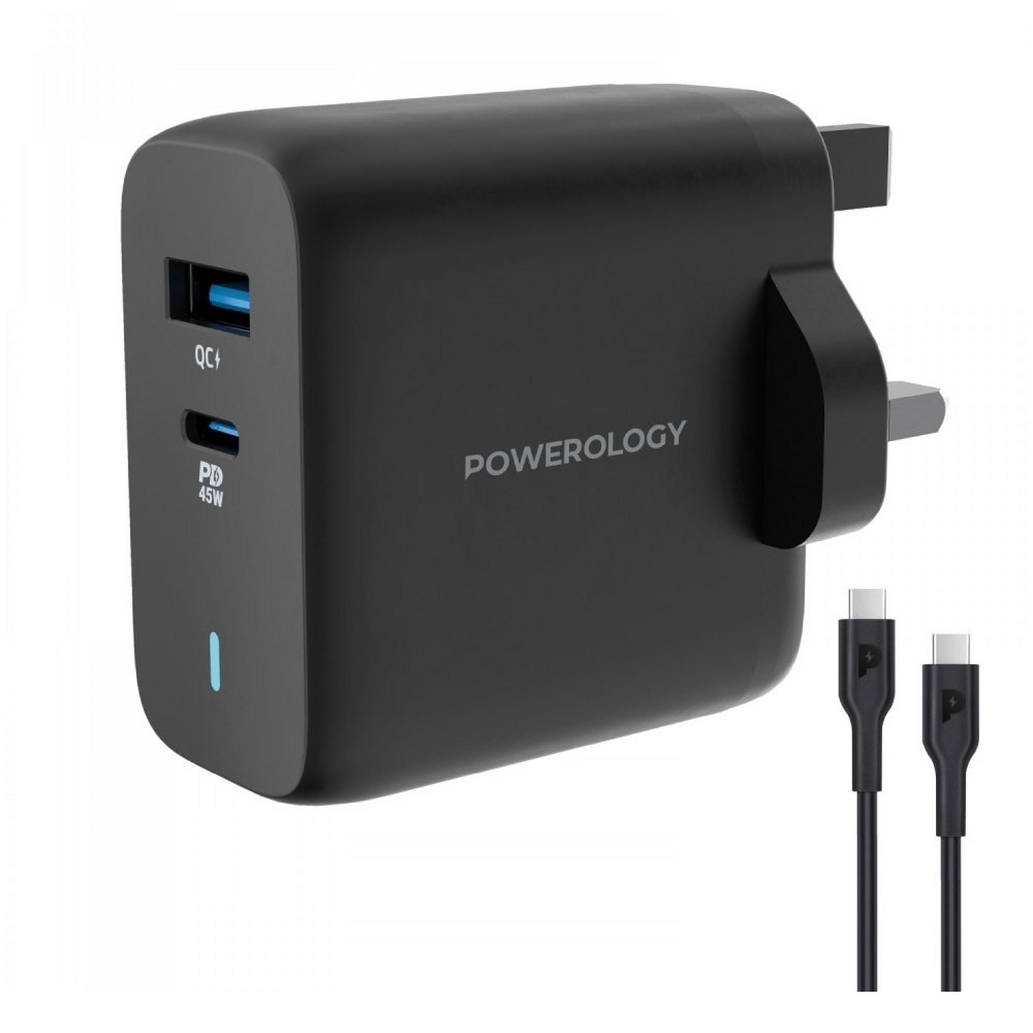 Powerology Dual Port 45W Charger - Black