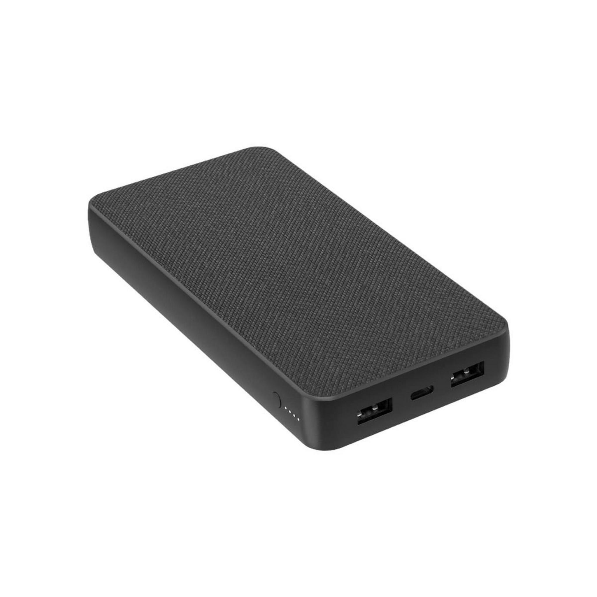 Powerology 20000mAh Dual USB-A 2.1 Power Bank - Black