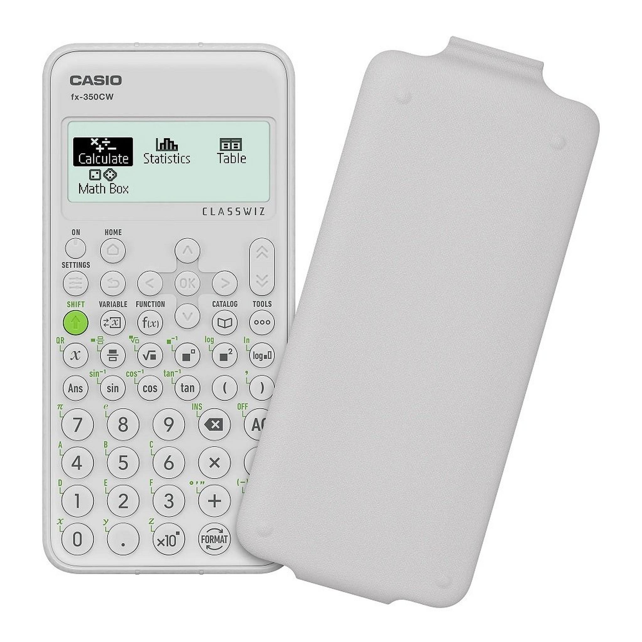 Casio FX-350CW Standard Scientific Calculator - White