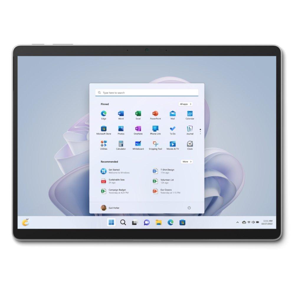 Microsoft Surface Pro 9 Convertible Laptop, Intel Core i7, 16GB RAM, 1TB SSD, 13 inch, Intel Graphics, Windows 11, QKI-00008 - Platinum