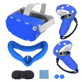 Buy Gamax oculus quest 2 silicone protective case set - blue in Kuwait