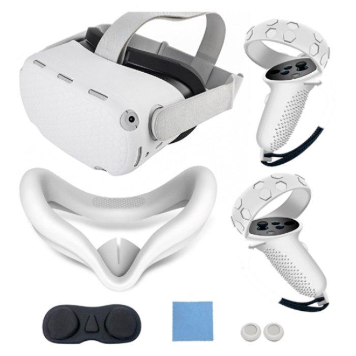 Buy Gamax oculus quest 2 silicone protective case set - white in Kuwait