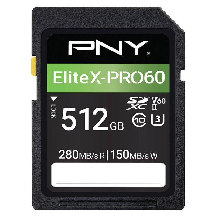 PNY EliteX-PRO60 UHS-II SDXC Memory Card, 512GB - P-SD512V60280EXP6-GE
