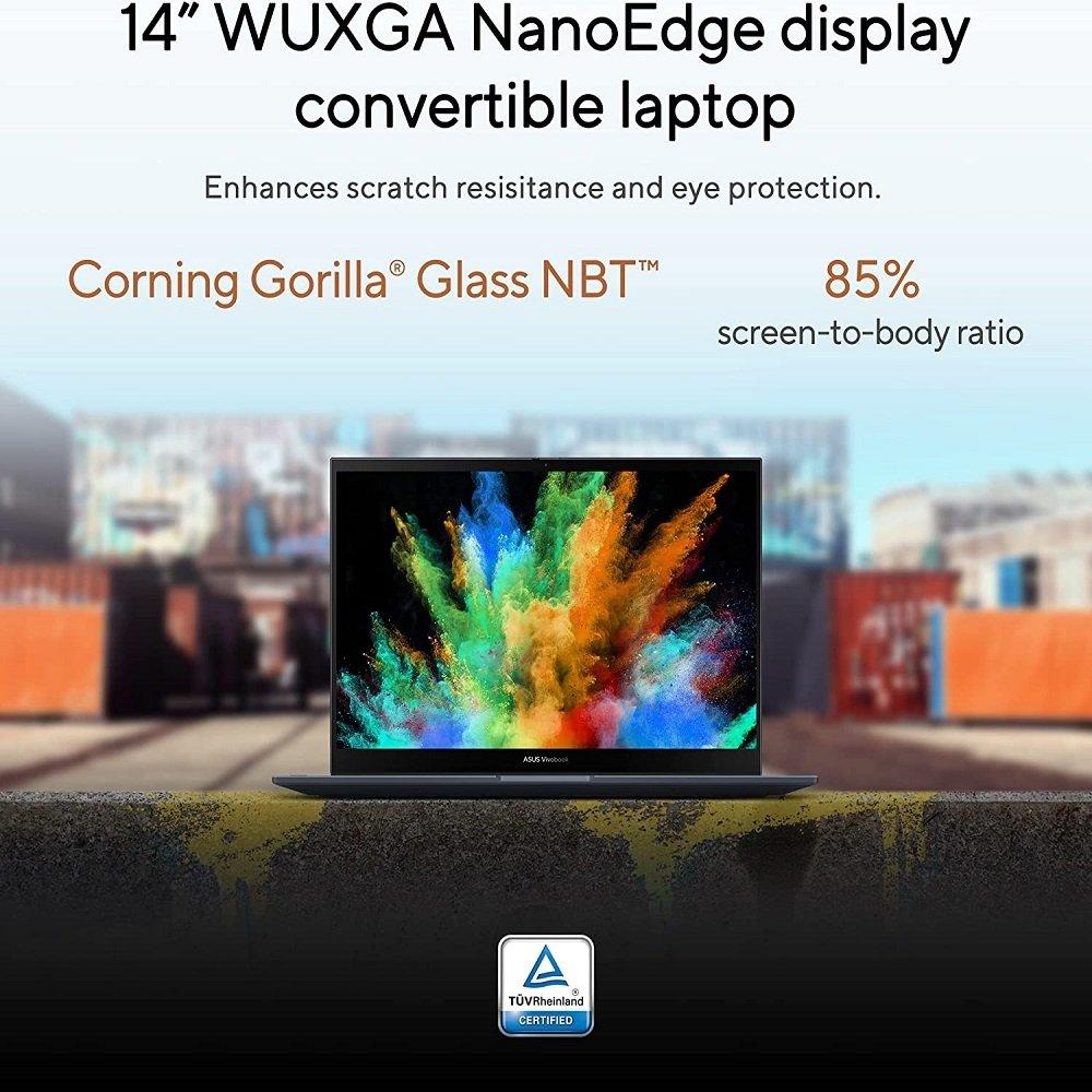 لاب توب اسوس فيفو بوك اس 14 فليب - رايزن 5 3.3 جيجا هرتز - 8 جيجا بايت رام - 512 جيجا بايت - شاشة 14 بوصة تعمل باللمس - ويندوز 11 هوم - فضي