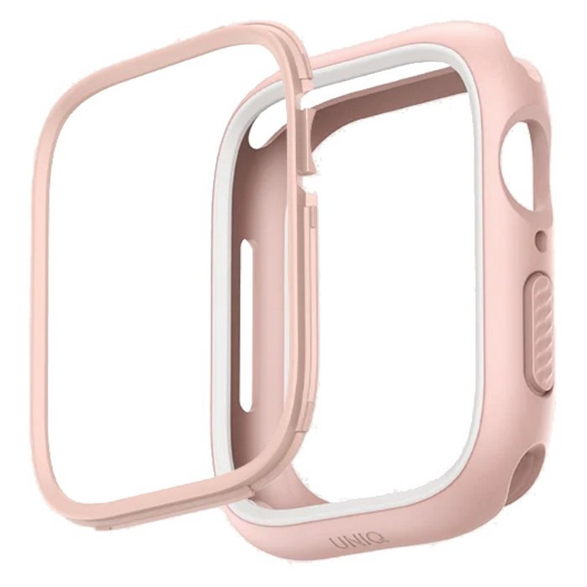 UNIQ Moduo Case with Interchangeable Bezels for Apple Watch 44 /45mm - Pink / White
