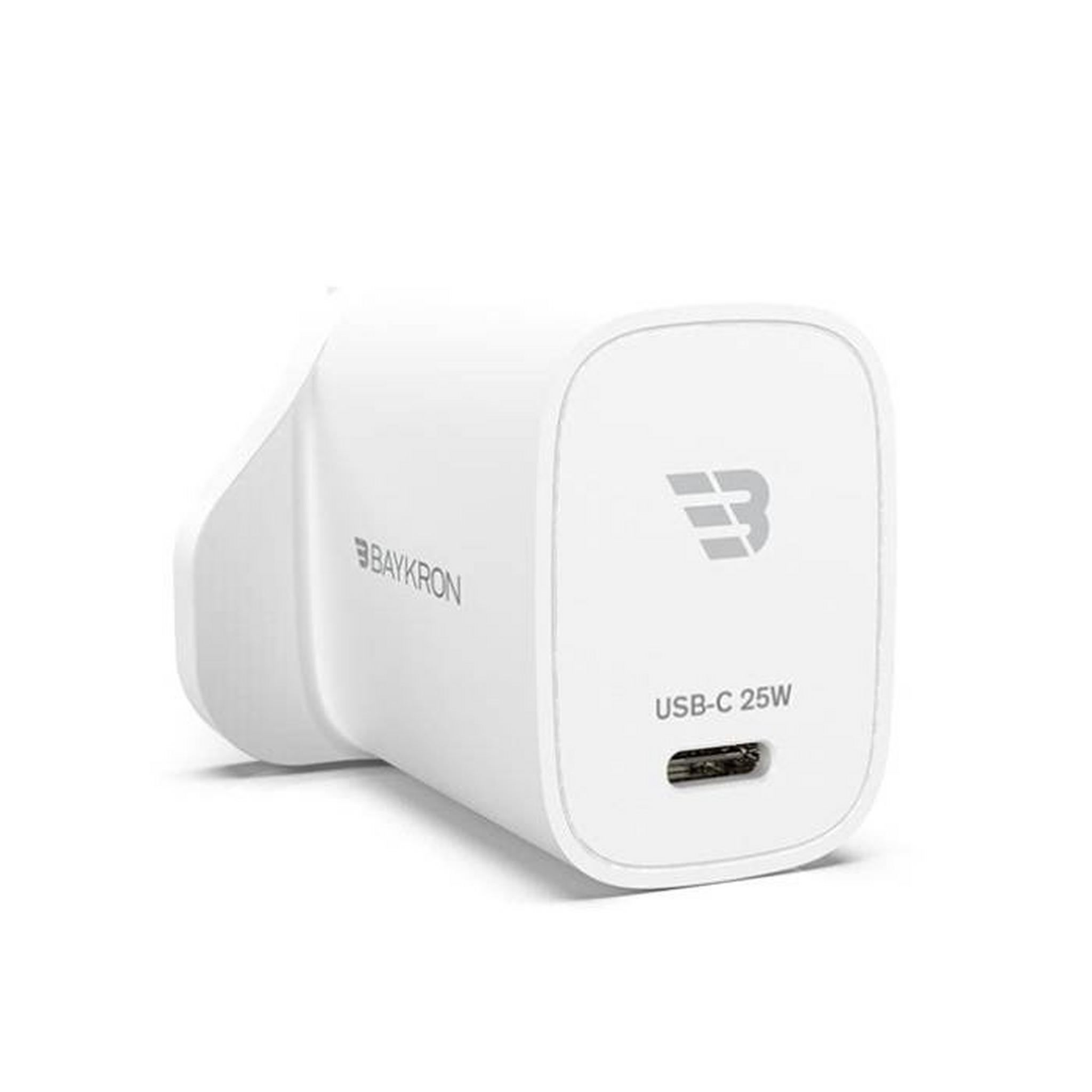 Baykron Premium 3 in 1 Wireless Charging MagSafe Stand, 25W Charger with 2m USB-C Cable, BA-WC-005 - White