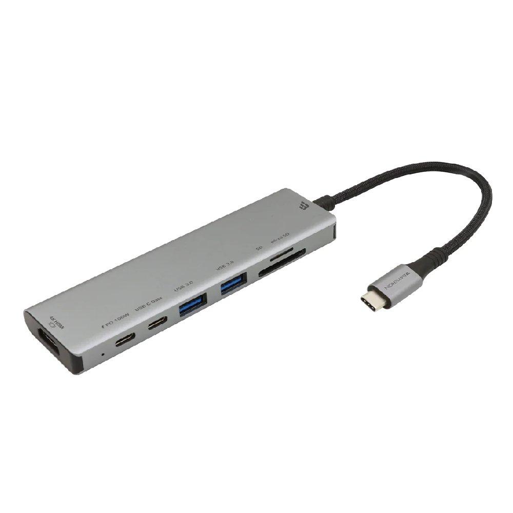 BAYKRON Premium Explorer Hub, USB-C PD100W, USB 3.0, 4K HDMI, BA-CC-001- Silver