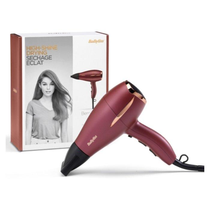 BaByliss Berry Crush High torque Hair Dryer, 2200W, 3 Heat Settings, 5753PSDE - Berry