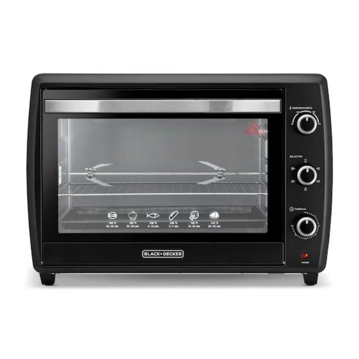 Black+Decker Toaster Oven with Double Glass and Rotisserie, 70L, 2200W, TRO70RDG-B5– Black