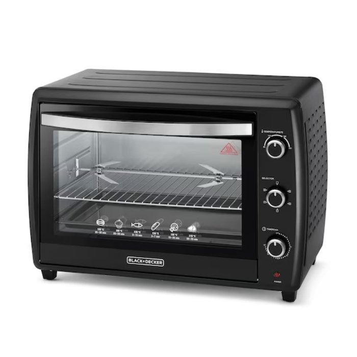 Black+Decker Toaster Oven with Double Glass and Rotisserie, 70L, 2200W, TRO70RDG-B5– Black