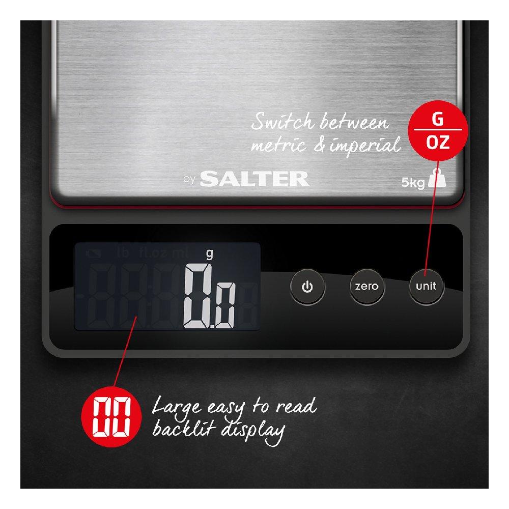 ميزان مطبخ رقمي هيستون بلومنتال دقيق من سالتر، 5 كغ - 1140AHBBKDR
