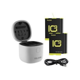 Buy Telesin allin box portable storage charger for gopro hero 9/10, gp-btr-905-gy-b - grey in Kuwait